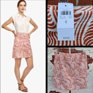 4 New $79 women ANN TAYLOR short pencil skirt cotton spandex